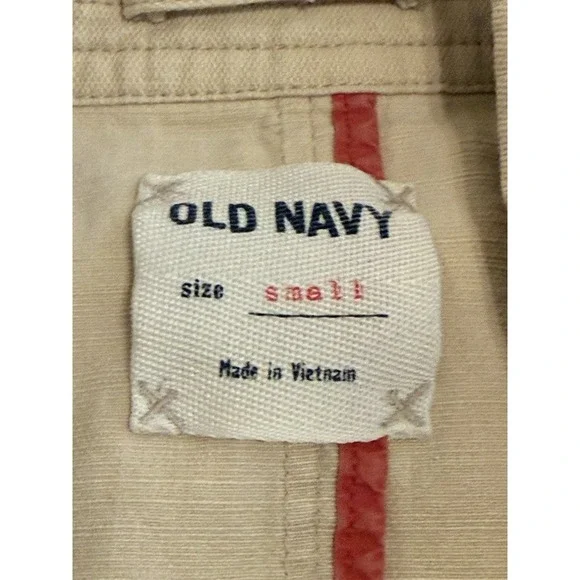 Old Navy Womens S Double Breasted Coat With Belt Rain Beige Streetwear 90's Y2K - Picture 7 of 9